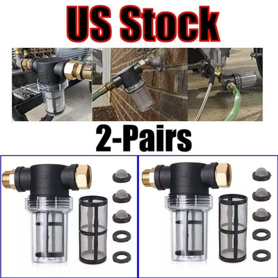 #ad Set Of TWO Garden Hose Inlet Filter Inline Water Pressure Washer Washing Machine $20.89