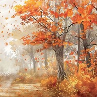20 Servietten Autumn Tree Zauberhafter Herbstwald BäUme BläTter Orange 33X33Cm
