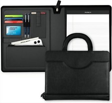 PU Leather Portfolio with Handles   Professional Business Padfolio Organizer NIB