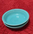 Set of 2 HLC Homer Laughlin Fiesta Turquoise Blue 7" Cereal Bowls