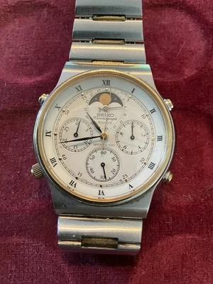 SEIKO SPORTS 7A48- 80erJAHRE CHRONOGRAPH MIT MONDPHASE AUS 1.HAND ! - Bild 1 von 4