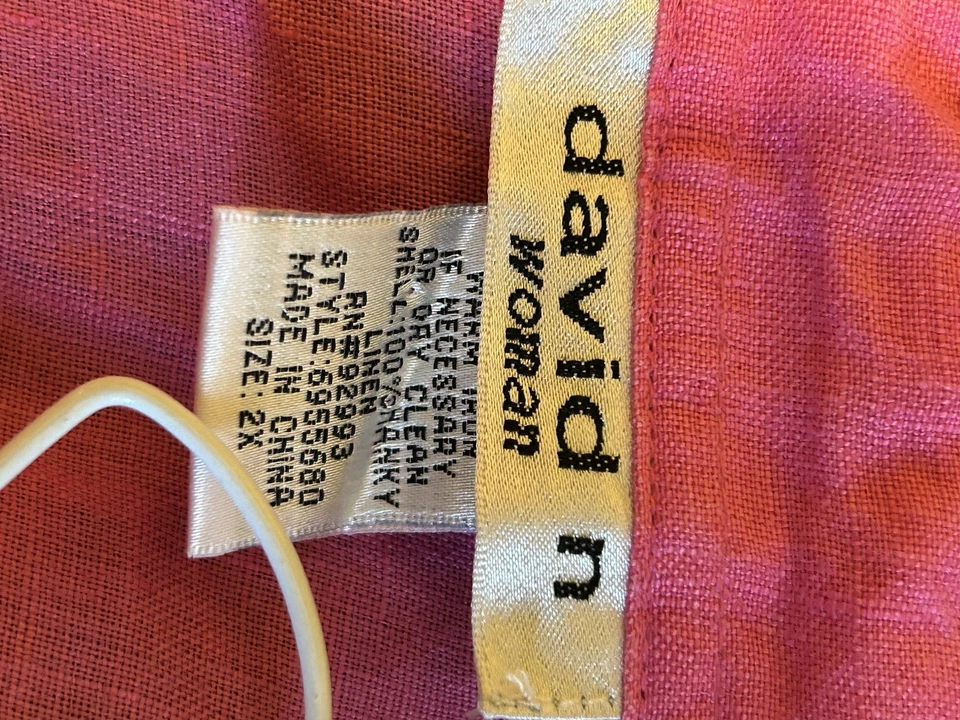 Blusa para mujer talla 2X de lino con botones lengüetas enrollables look capas oficina inteligente informal Foto 3 de 4