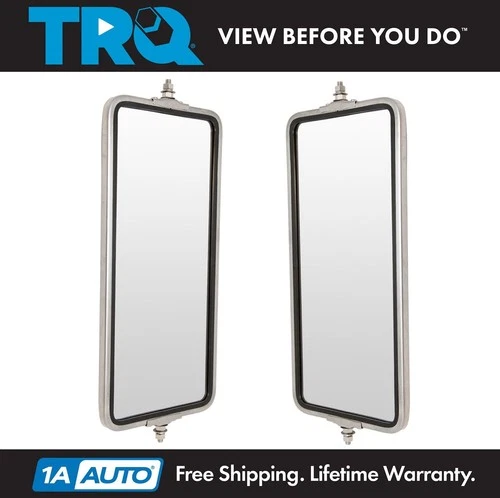 TRQ West Coast Mirror 16x7 Stainless Steel Pair for Commercial Heavy Duty Truck