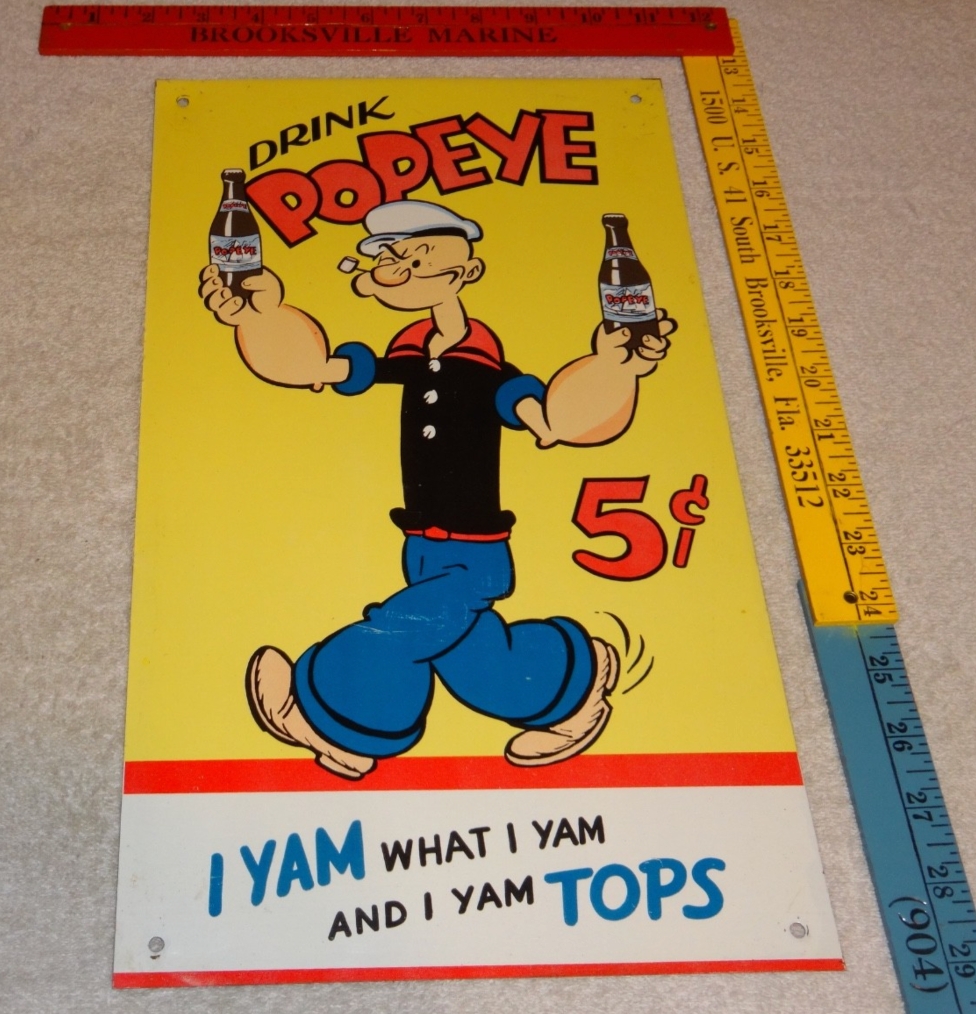 VINTAGE DRINK POPEYE THE SAILOR MAN SODA 5 CENTS 16