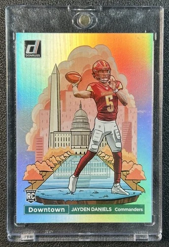 JAYDEN DANIELS 2024 PANINI DONRUSS #16 ROOKIE DOWNTOWN! SSP RC COMMANDERS