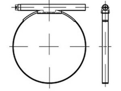 100 x Schlauchschellen, mitSchneckenantrieb DIN 3017 A 8- 16/ 9 C7 -W2 galv. ver