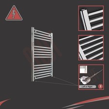 Image of Electric Chrome Towel Rail Radiator STRAIGHT 500mm(w) x 800mm(h) 250/300W