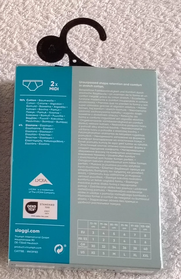 Sloggi Men's Start Midi Briefs. 2 Pack. UK Size L - Red/Black. - Image 3 of 4