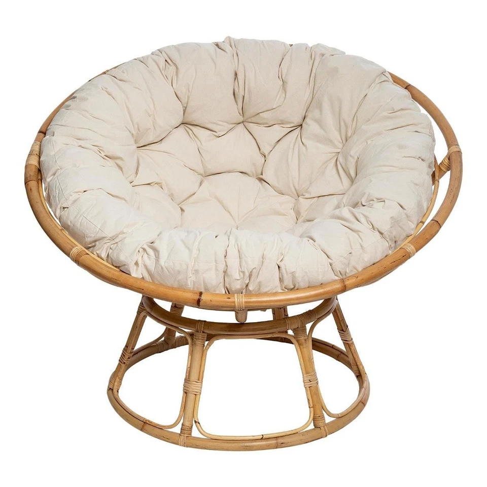 Fauteuil Papasan en Rotin "Seram" 112cm Naturel - Photo 2/4
