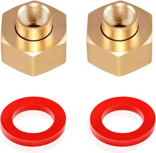 2PCS Brass Hex Swivel 1/4" NPT to 3/4 Inch Female GHT Garden Hose Thread Connect
