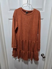 Wild Fable Top Short Dress Womens Med Tiered LS