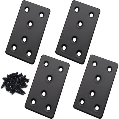 4 PCS Mending Plate Flat Bracket 100x50mm Metal Brace Steel Straight Brackets