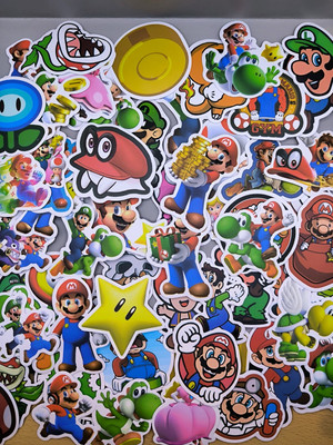 Aufkleber Sticker x20 Super Mario   Mario, Luigi, Yoshi & mehr Stickerbomb 