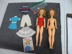 8pc Two Tammy Dolls 1965 Ideal BS-12 w Clothes