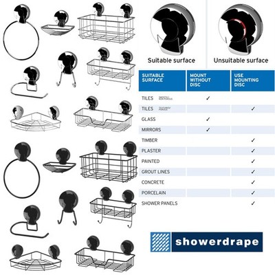 Badezimmer Wand Saug Dusche Caddy Regal Badetuch Ring Aufbewahrung Ecke Organisieren