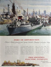 1952 Philadelphia Electric company Industrial Area Port Opportunity VTG Print Ad