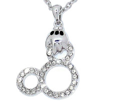 Disney Arribas Necklace Mickey Glove Ear Icon Made with Crystals from Swarovski