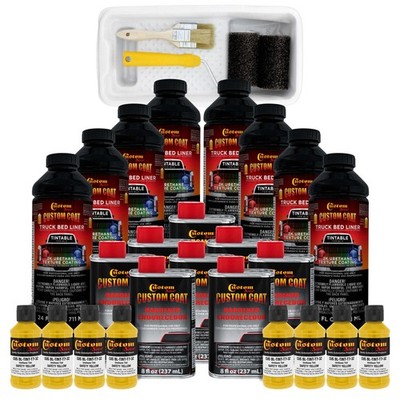 Safety Yellow 2 Gallon Urethane Truck Bed Liner Kit with Roller Kit Durable