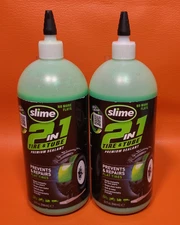 Slime 2 in 1 Tire And Tube Premium Sealant Prevent & Repair Flats 32 oz 2 Pack
