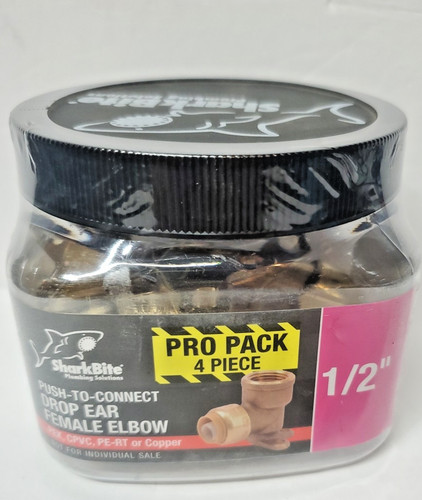 SharkBite 1/2 in Push-to-Connect  Brass 90-Degree Drop Ear Elbow Fitting