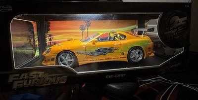 Jada Fast & Furious 1995 Toyota Supra 1:24 Diecast Orange/Green w/ Case