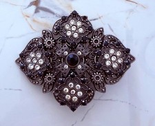 Vintage Marcasite Style Rhinestone Belt Buckle, bejeweled