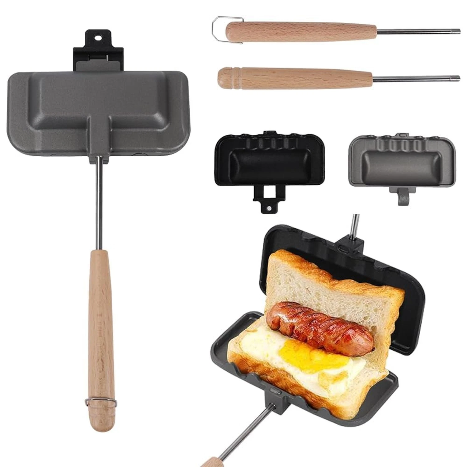 Double Sided Sandwich Maker Non Stick Pie Iron Panini Press Breakfast Pan New US
Opens in a new wind