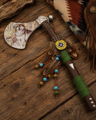 Bradford Exchange Tomahawk Silent Protector Tribal Spirits Wolf NIB wCertificate