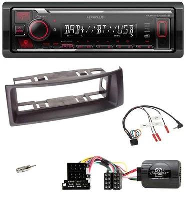 Kenwood Lenkrad Bluetooth USB DAB Autoradio für Renault Megane 99-03 Scenic schw - Bild 1 von 4