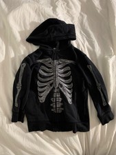 4T gymboree skeleton glow in the dark zip up hoodie