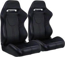 2 Pcs Universal Racing Bucket Seats Adjustable Reclining With 2 Sliders For Ford 2 Pcs Universal Racing Bucket Seats Adjustable Reclining With 2 Sliders For Ford