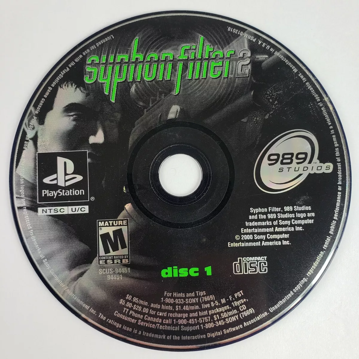 Syphon Filter 2 Playstation PS1 Video Game Discs Only Tested