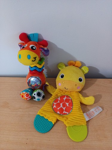 Lot of Playgro Buddy Giraffe Rattle & Bright Starts Giraffe Crinkle Teether