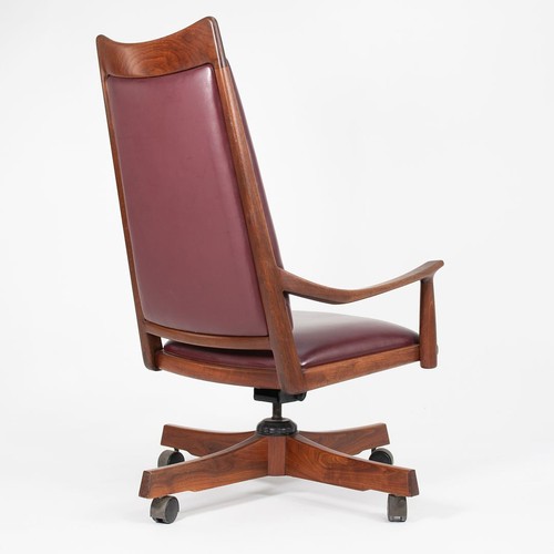 1970s Solid Walnut & Studio Craft Desk Chair by John Nyquist made in California - Picture 7 of 12