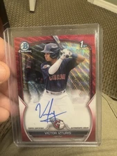2023 Bowman Chrome Red Wave Victor Izturis 1st RC AUTO /5 RARE 📈🔥