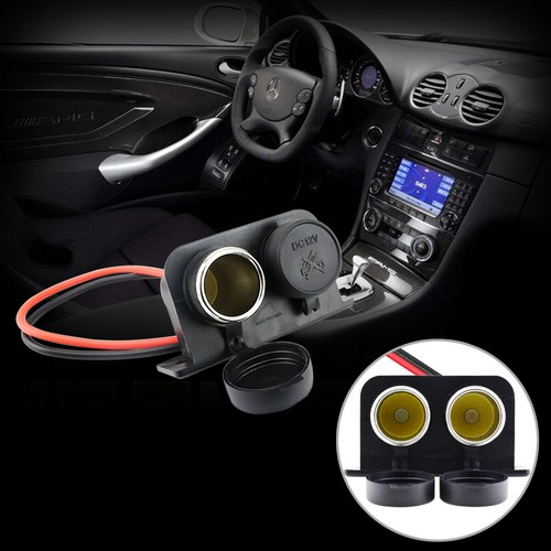DC 12V Dual-Socket Car Motorcycle Cigarette Lighter Power Supply Waterproof - Picture 3 of 11