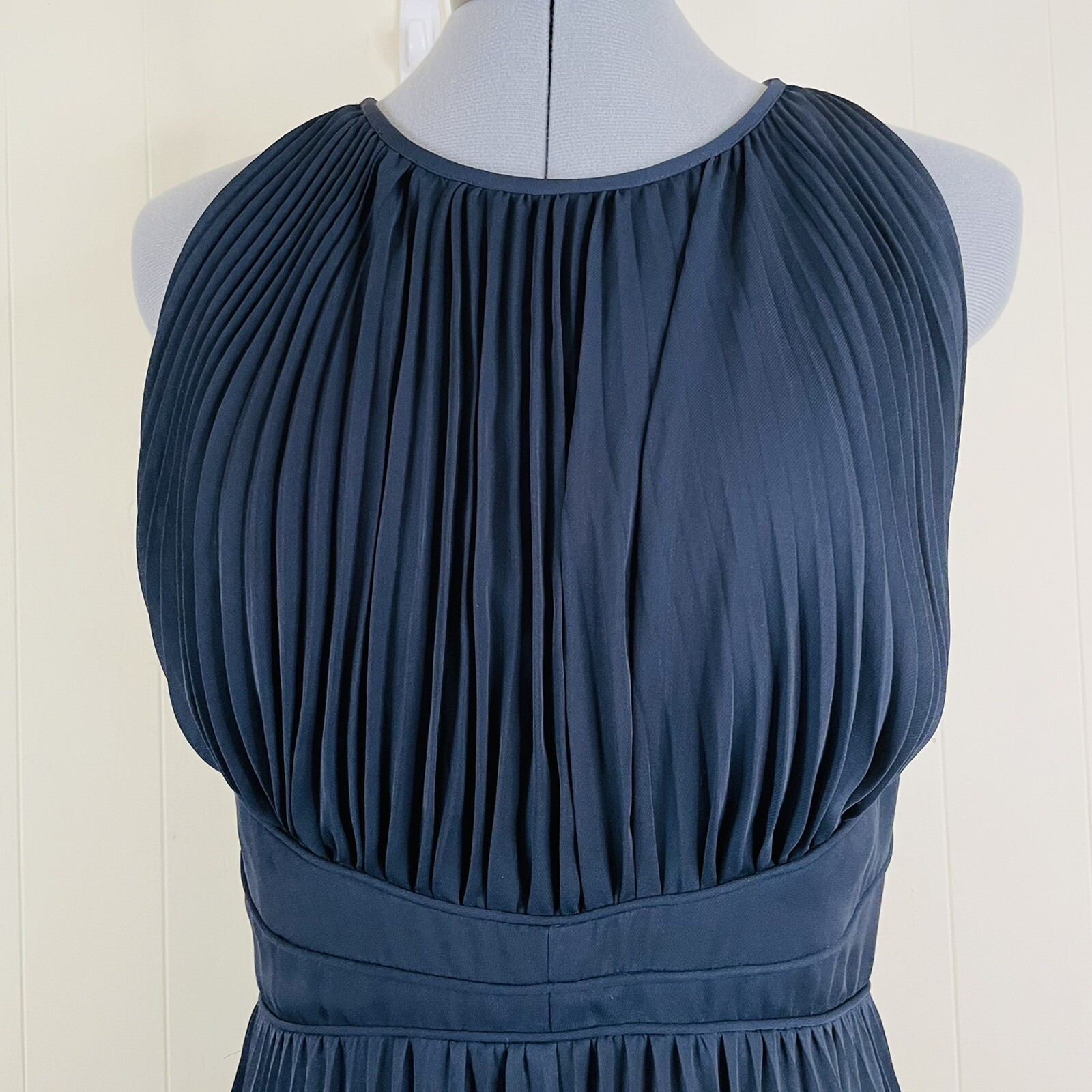 Reiss Winnie Pleated Maxi Dress Navy Blue Women’s… - image 4