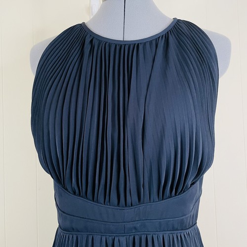 Reiss Winnie Pleated Maxi Dress Navy Blue Women’s Size 6 - Picture 4 of 8