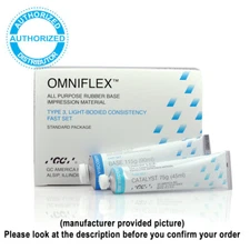 GC OMNIFLEX Rubber Base Impression Material Fast Set Base 115g & Catalyst 75g