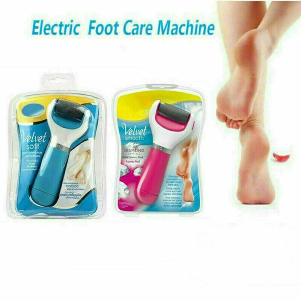 New Electric Foot File Hard Skin Remover Scholl Velvet Smooth Diamond crystals