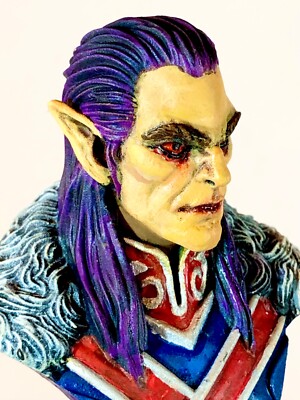 Elf Bust Rahadin from Ravenloft D&D , Tytan Troll designed painted with plinth