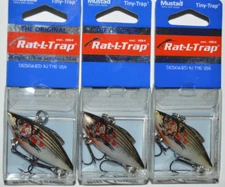 3 lures bill lewis rat l trap tiny 1.75" crankbait bleeding shiner