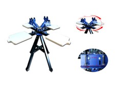 Enhanced 4 Color 4 Station Screen Printing Press w/T-shirt Pallet 360 Rotate Hot
