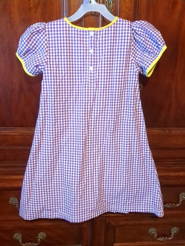 Nola Smocked LSU Tiger Purple/White Checked Sz 7 dress - Picture 5 of 6