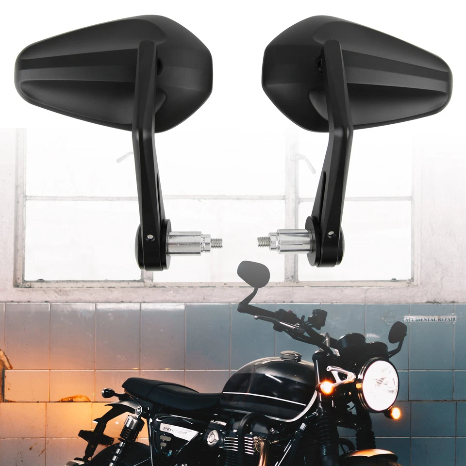 Espejos retrovisores laterales de barra negros para motocicleta 7/8" para Aprilia Tuono 1000 1000R 125 50 Foto 2 de 4