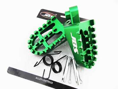 HONDA CRF100F 05-15 JBS GREEN CNC BILLET ALLOY FOOT PEG SET PAIR FOOTPEGS REST