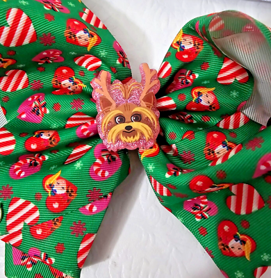 Holiday Bow Hair Clips - Multicolor Set set 2 curly bow hair clips featuring rainbow - Temu Oman main image 3