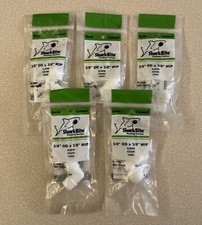 (5) SharkBite 3/8" OD x 3/8" MIP Push-to-Connect Elbow 25435 100 PSI Poly Alloy