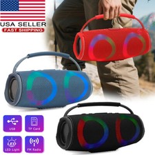 Portable Bluetooth Party Speaker with Dual 4in Powerful woofer LED/USB/TF/FM/TWS
