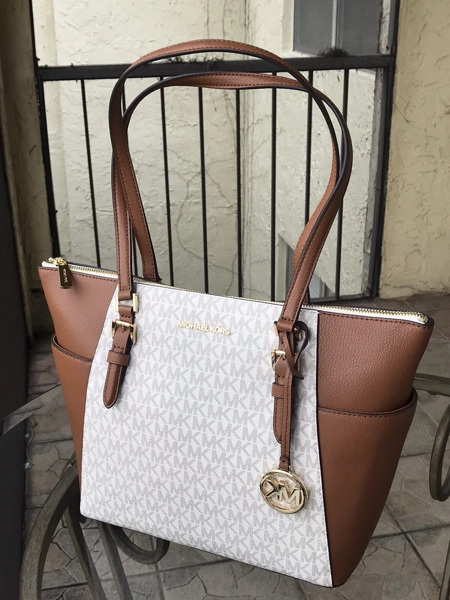 Michael Kors Women Lady Leather Shoulder Tote Bag Purse Vanilla  